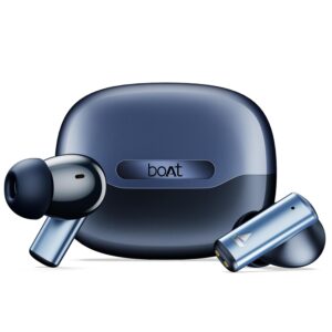 boat airdopes 163 in ear wireless earbuds with 40 hrs battery, fast charge, 13mm drivers, ipx5, quick touch response control (active black)